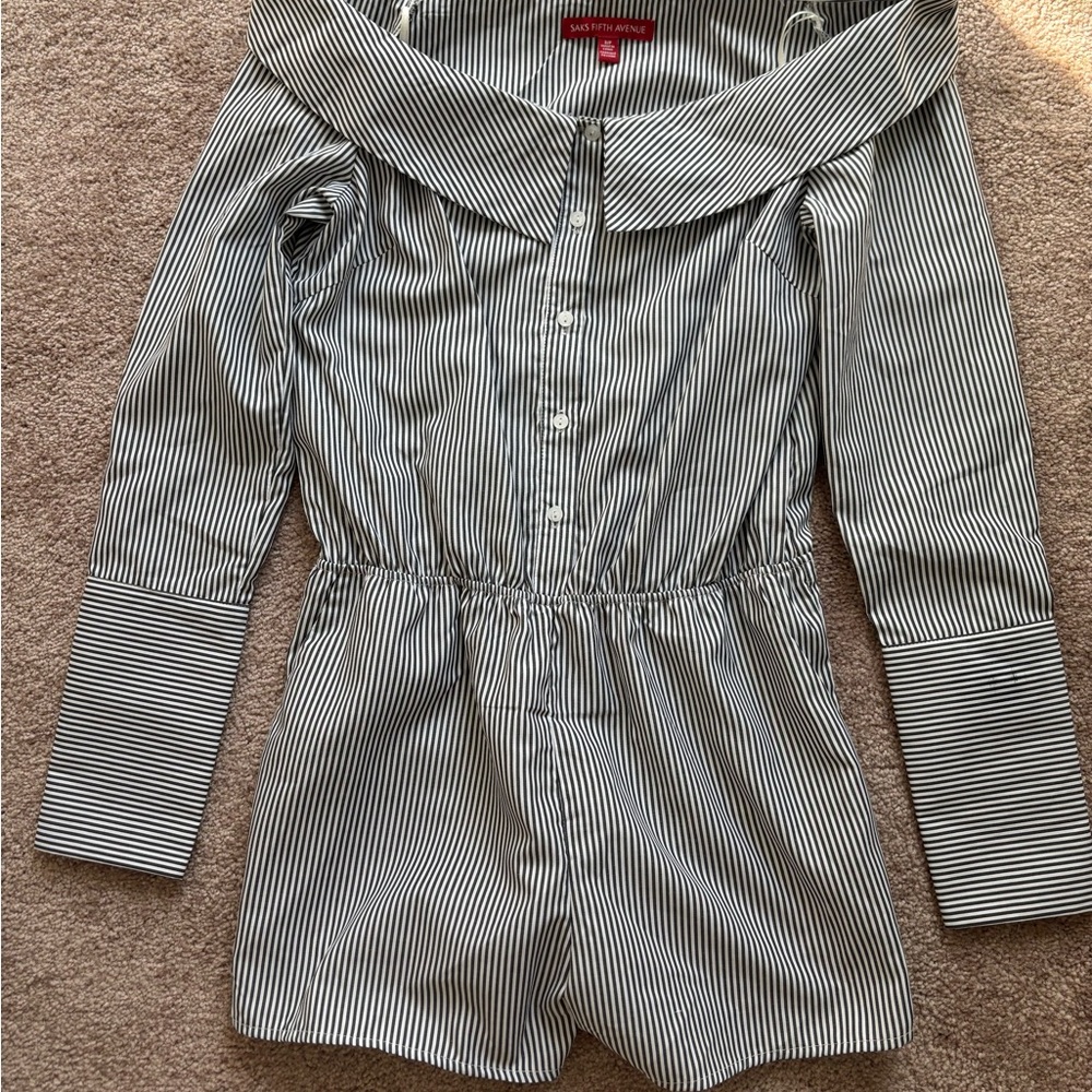 Striped Off-Shoulder Romper